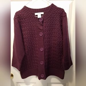 Dark Purple Women's 3/4 Sleeve Large Sweater made by Jenny.